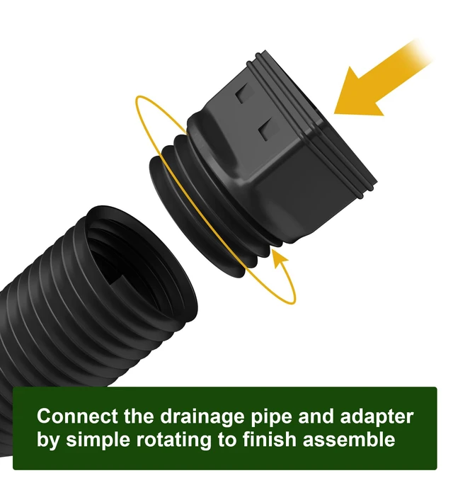 Alt view image 5 of 6 - Rain Gutter Downspout Extensions, Downspout Extender for Rainwater Drainage Flexible, Down Spout Drain Extension Pipe and Extendable from 21 to 66 Inches (Black)