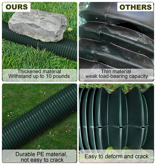 Alt view image 2 of 6 - Rain Gutter Downspout Extensions, Downspout Extender for Rainwater Drainage Flexible, Down Spout Drain Extension Pipe and Extendable from 21 to 66 Inches (Green)