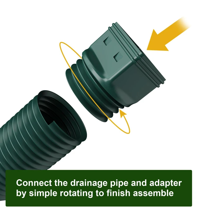 Alt view image 5 of 6 - Rain Gutter Downspout Extensions, Downspout Extender for Rainwater Drainage Flexible, Down Spout Drain Extension Pipe and Extendable from 21 to 66 Inches (Green)