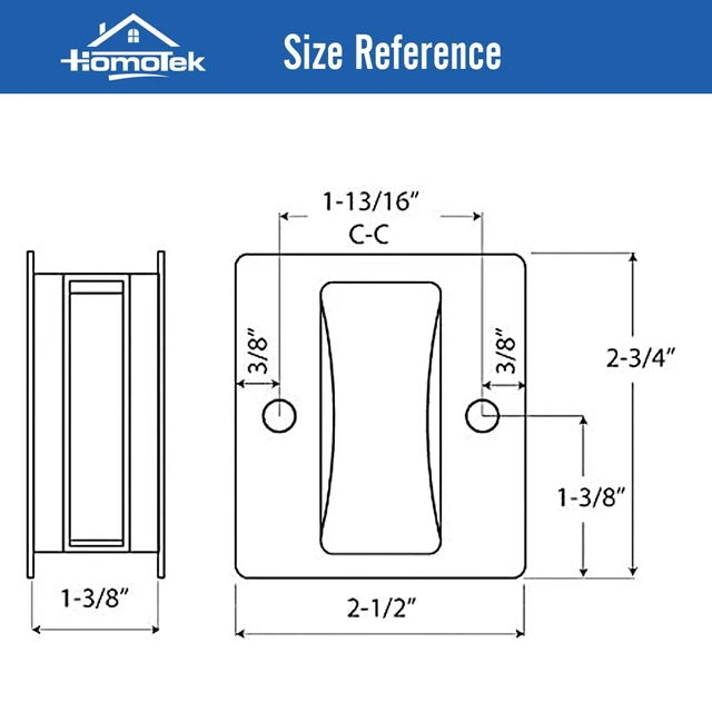 Alt view image 2 of 6 - 4 Pack Privacy Pocket Door Pull Without Switch Plate - Replace Old Or Damaged Passage Sliding Hardware No Lock Quickly and Easily, 2-3/4x2-1/2, for 1-3/8 Thickness Door, Antique Brass