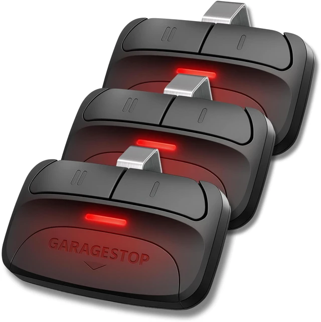 Main image of 3X Universal Door Opener Remote 375LM KLIK1U 375UT Clicker 2-Button Replacement for Chamberlain LiftMaster Craftsman Genie Linear, Operates 2 Doors or Gates, Dip Switch & Learn Button
