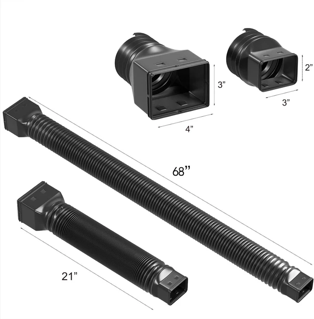 Alt view image 4 of 7 - 2 Pack Rain Gutter Downspout Extensions Flexible,Down Spout Extender Diverter Extendable from 21 to 68 in,Screws for Included,Black
