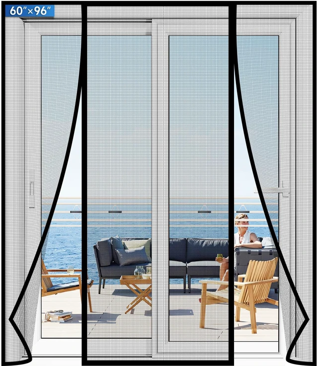 Main image of Magnetic Screen Door Upgraded PET Mesh Stronger Than Fiberglass and Polyester,Hands Free,Keeps Bugs Out,Pet & Kid Friendly,Suitable for Sliding Door,Large Patio Door and French Door-60''x96''
