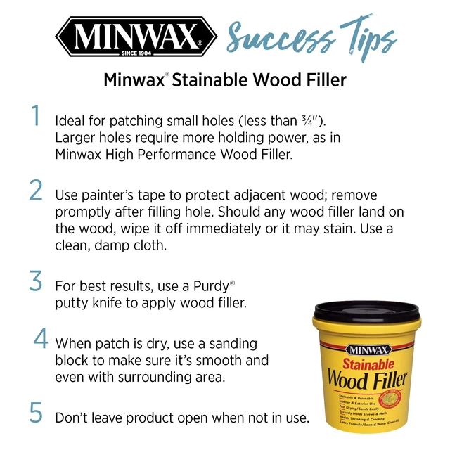 Alt view image 7 of 7 - Stainable Wood Filler, 6 oz, 42852000 (Pack of 2)