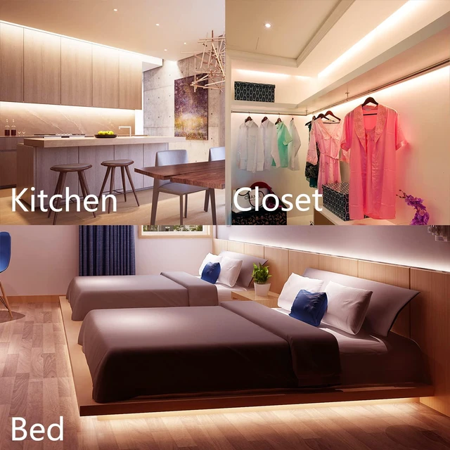 Alt view image 7 of 7 - Under Cabinet Lighting kit, 10 PCS LED Strip Lights with Remote, Dimmable Under Cabinet Lights for Kitchen Cabinet, Counter, TV Back,Showcase 2700K-6500K Warm to Daylight White,Timing,16.4ft