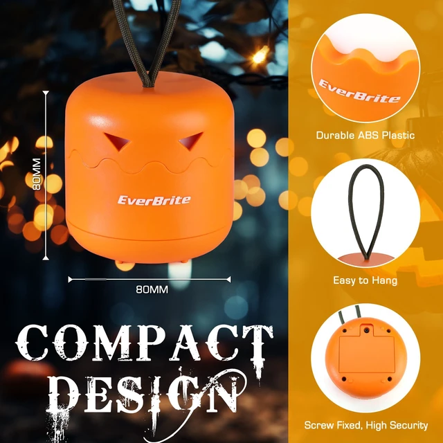 Alt view image 3 of 7 - 3-Pack Halloween Pumpkin Lantern, Collapsible Jack O Lantern | Pumpkins with Lanyard, Halloween Party Favors, Light up Pumpkin Outdoor for Halloween Party Decoration, Battery Included