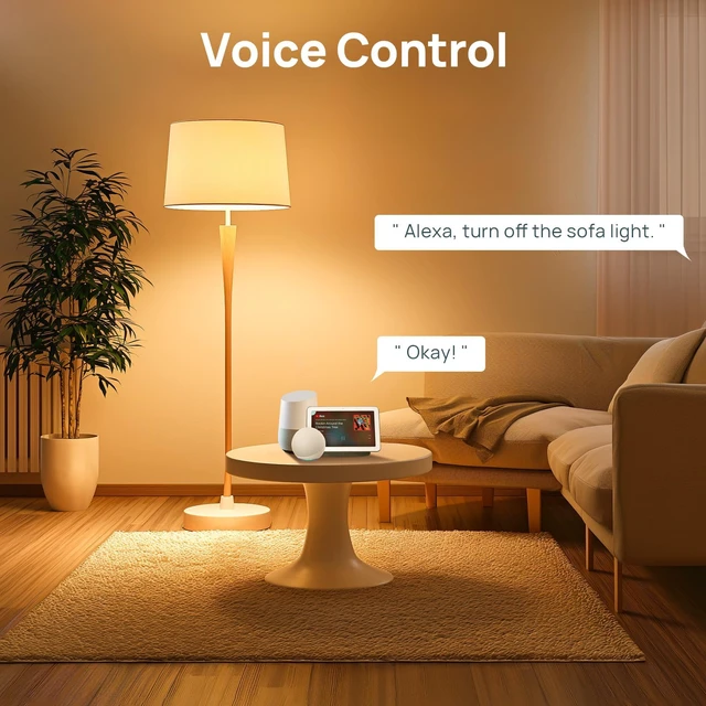 Alt view image 5 of 7 - Matter Smart Light Bulbs, Work with Apple Home, Alexa, Google Home Matter-enabled Direct Connect, Warm White to Daylight (2700K-6500K), LED 8.5W=60W, 2.4G WiFi Bluetooth, A19 E26 800LM, 6Pack