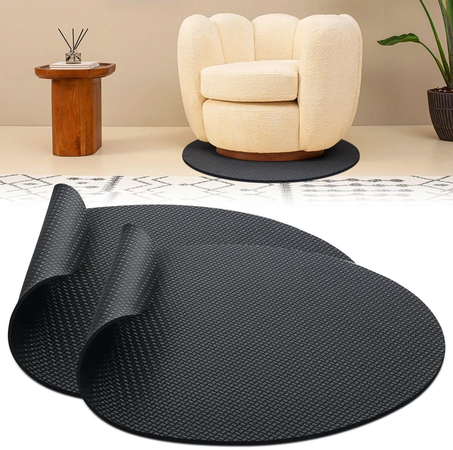 Main image of Recliner Pad for Hardwood Floors, Double-Sided Non-Slip, 2 Pack 27.5'' X 27.5'', High-Density PU Padding, Prevents Sliding and Floor Scratches, For Recliners, Sofas and Carpet, Round