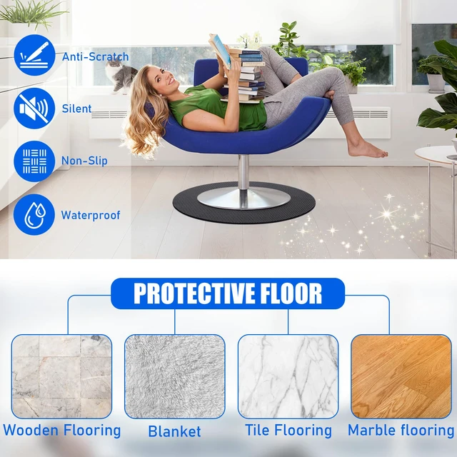 Alt view image 4 of 7 - Recliner Pad for Hardwood Floors, Double-Sided Non-Slip, 2 Pack 27.5'' X 27.5'', High-Density PU Padding, Prevents Sliding and Floor Scratches, For Recliners, Sofas and Carpet, Round