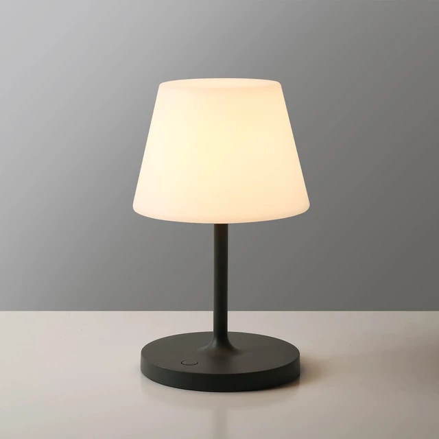 Main image of Outdoor Battery Operated Table Lamp Waterproof, 4000mAh Cordless Table Lamp Rechargeable, Touch Dimmable Desk Lamp, LED Night Light for Patio Camping Restaurant Home, H9.6in, Dark Grey