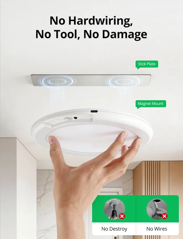 Alt view image 3 of 7 - RGB Rechargeable Waterproof Shower Ceiling Light for Bathroom Inside 12 Color Changing Motion Sensor Wireless LED Mood Battery Operated Wall Lights with Remote for Bedroom Party