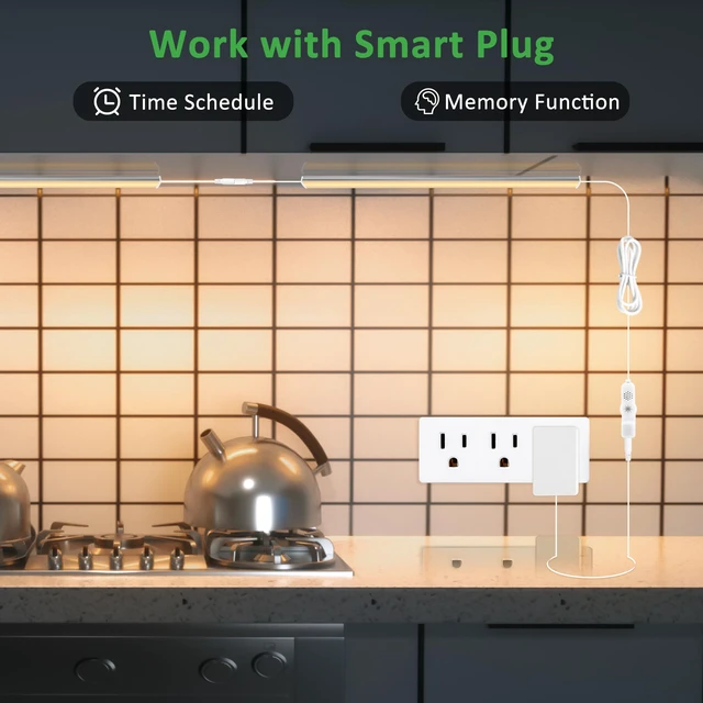 Alt view image 3 of 7 - 6 PCS 12-inch Plug-in Under Cabinet Lights, Ultra-Thin Warm White Dimmable Lighting for Kitchen Cabinets, Counters, Workbenches, Desks and Shelves
