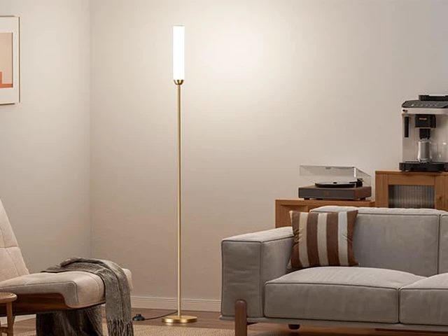 Alt view image 7 of 7 - LED Floor Lamp with Remote Control, Foot Switch, Gold Stepless Adjustable 3000K-6500K Colors,30-100% Brightness,Memory functions,14.5W light power,Standing lamp,Bedrooms,Office