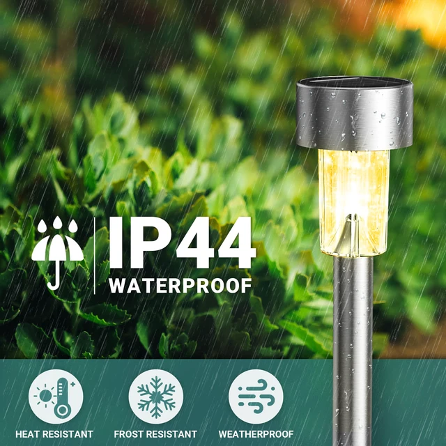 Alt view image 4 of 7 - Outdoor Waterproof Multicolor Solar Garden Lights, 12 Pack Stainless Steel LED, Color-Changing Glow, Ideal for Patio Lawn Yard Landscape, Garden & Patio Decor