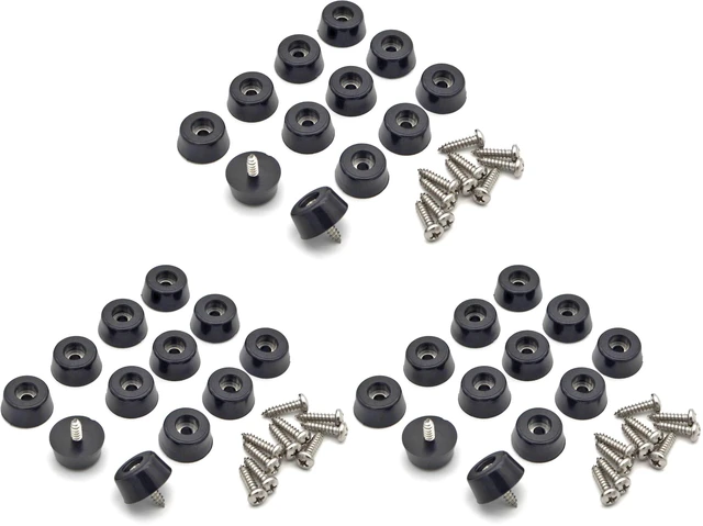Main image of Rubber Feet for Cutting Board with Stainless Screws, 12 Pieces Non Slip Rubber Bumper Feet for Electronics 13/16" W x 3/8" H (Pack of 3)
