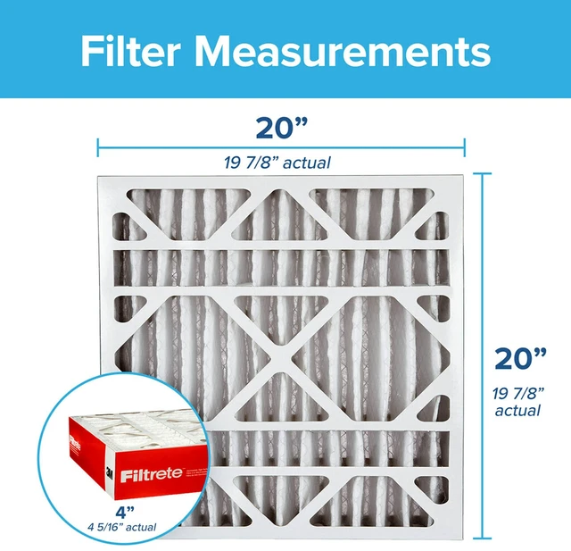 Alt view image 2 of 7 - 20x20x4, AC Furnace Air Filter, MPR 1000 DP, Micro Allergen Defense Deep Pleat, 2-Pack (actual dimensions 19.88 x 19.88 x 4.31)