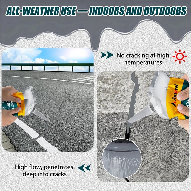 Alt view image 6 of 7 - Concrete Crack Filler, Exterior Cement Crack Filler, Self-Leveling Cement Crack Repair Sealant, Fast Drying, Effectively Repairs Cracks in Driveways, Patios, Sidewalks, and Asphalt Pavements - 3 pcs