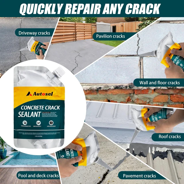 Alt view image 7 of 7 - Concrete Crack Filler, Exterior Cement Crack Filler, Self-Leveling Cement Crack Repair Sealant, Fast Drying, Effectively Repairs Cracks in Driveways, Patios, Sidewalks, and Asphalt Pavements - 3 pcs