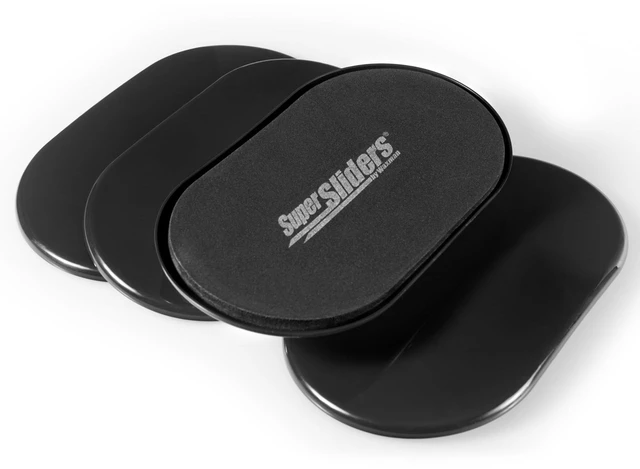 Alt view image 2 of 7 - 5-3/4" x 9-1/2" XL Oval Reusable Furniture Sliders for Carpet, Anti-Slip Protective Furniture Moving Pads for Beds, Sofas, Dressers, Set of 4, Black