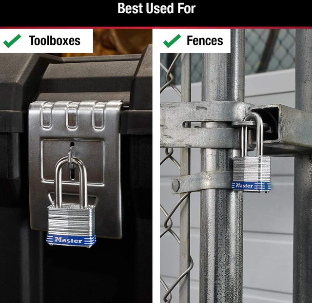 Alt view image 4 of 7 - 3TLF Laminated Steel Padlock with Key, 2 Pack Keyed-Alike