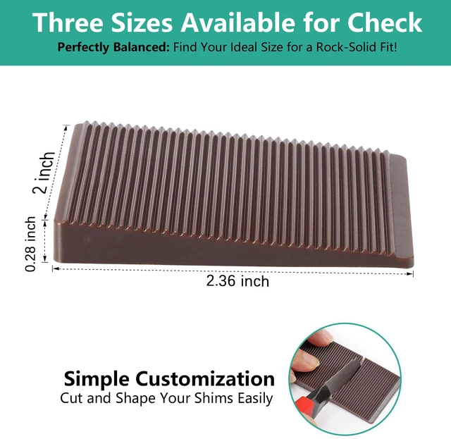 Alt view image 5 of 7 - Furniture Leveler 24pcs Kit Size Variety | Multi-Purpose Rubber Shim for Leveling Feet Stable | Anti-Wobble Pad for Uneven Table, Dresser Leg, Toliet and More Furniture | Prevent from Wobbling