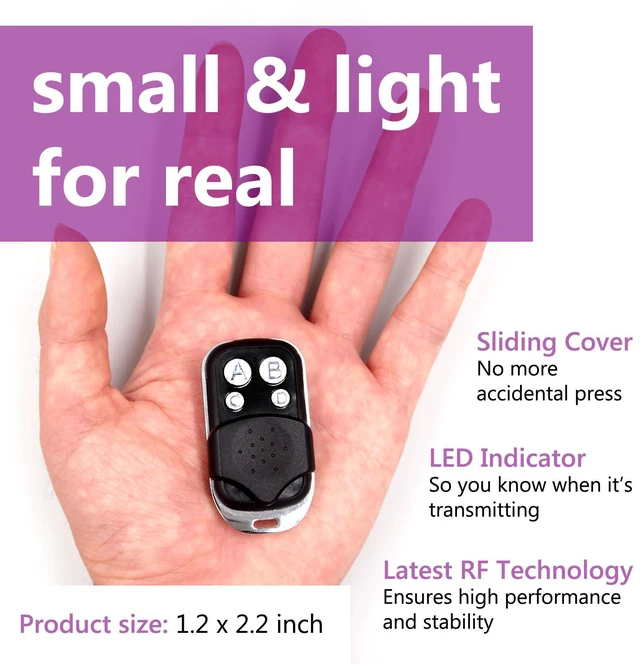 Alt view image 2 of 7 - Keychain Garage Door Opener Remote, for Chamberlain, LiftMaster, Craftsman 371LM 373LM 971LM 973LM and More, 2 Pack