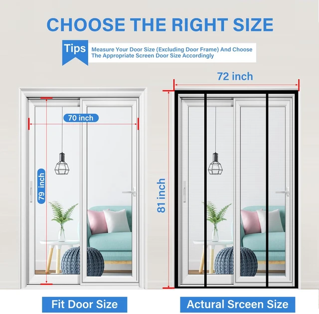 Alt view image 2 of 7 - Magnetic Screen Door Upgraded PET Mesh Stronger Than Fiberglass and Polyester,Hands Free,Keeps Bugs Out,Pet & Kid Friendly,Suitable for Sliding Door,Large Patio Door and French Door-70''x79''