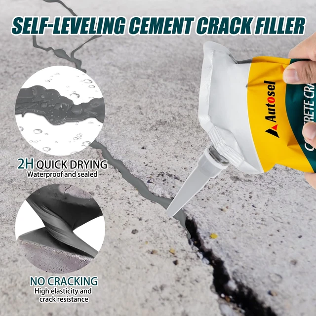 Alt view image 4 of 7 - Concrete Crack Filler, Exterior Cement Crack Filler, Self-Leveling Cement Crack Repair Sealant, Fast Drying, Effectively Repairs Cracks in Driveways, Patios, Sidewalks, and Asphalt Pavements - 3 pcs
