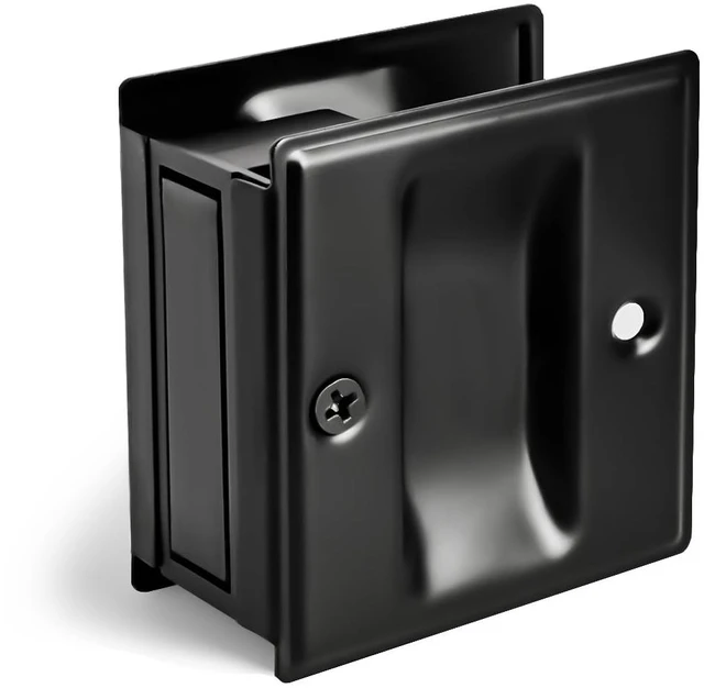 Main image of 4 Pack Privacy Pocket Door Pull - No Switch Plate, Replace Old/Damaged Pull, 2-3/4'x2-1/2', for 1-3/8' Thickness Door, Black