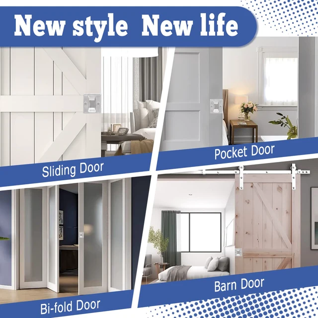 Alt view image 5 of 6 - 4 Pack Privacy Pocket Door Pull Without Switch Plate - Replace Old Or Damaged Passage Sliding Door Pull No Lock Quickly and Easily, 2-3/4x2-1/2, for 1-3/8 Thickness Door, Brushed Nickel