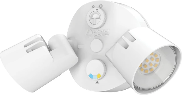 Alt view image 5 of 7 - HomeGuard 2-Light LED Outdoor Flood Lights, Outdoor LED Lights, Dusk to Dawn Sensor, Adjustable Lumens, Selectable Color, Round Heads, White (HGX LED 2RH ALO SWW2 120 PE WH M2)