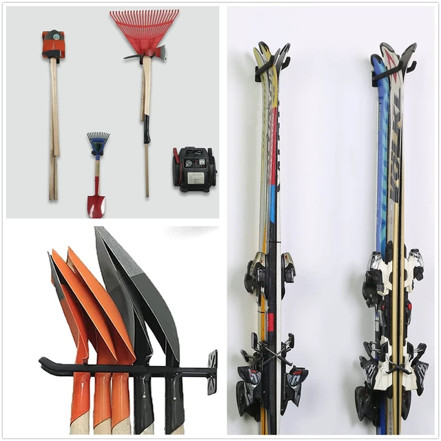 Alt view image 7 of 7 - 4-Pack Garage Storage System Hooks, Wall Mount Tool Organizer Heavy Duty, Chair Hanger Garage Storage Utility Hooks for Car Tires, Ladders, Chairs, Strollers, Power Tools, Garden Tools