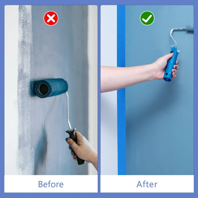 Alt view image 5 of 7 - 3 Rolls Painters Tape 2 Inch Wide Blue Painters Tape for Wall Painting 1.89In × 55Yd × 3Rolls Upgrade Washi Tape UV Resistant Multi-Surface Masking Tape for Painting Edge Treatment DIY Crafts