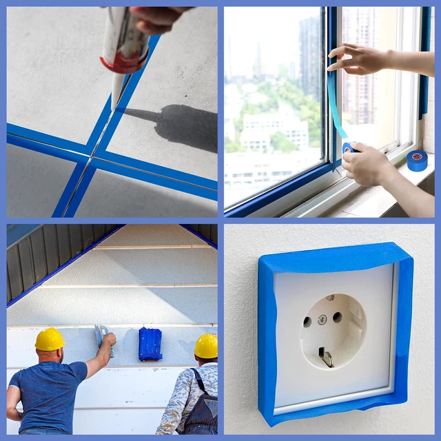 Alt view image 7 of 7 - 3 Rolls Painters Tape 2 Inch Wide Blue Painters Tape for Wall Painting 1.89In × 55Yd × 3Rolls Upgrade Washi Tape UV Resistant Multi-Surface Masking Tape for Painting Edge Treatment DIY Crafts