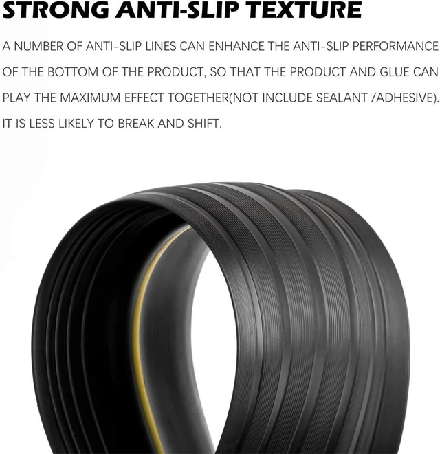 Alt view image 4 of 6 - Universal Garage Door Bottom Threshold Seal Strip,Weatherproof Rubber DIY Weather Stripping Replacement, Not Include Sealant/Adhesive (16Ft, Black)