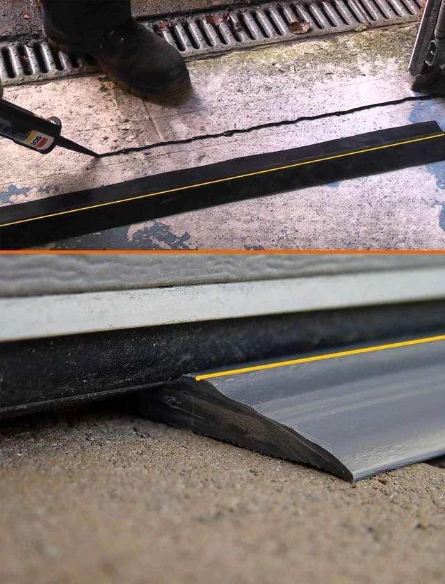 Alt view image 6 of 6 - Universal Garage Door Bottom Threshold Seal Strip,Weatherproof Rubber DIY Weather Stripping Replacement, Not Include Sealant/Adhesive (16Ft, Black)
