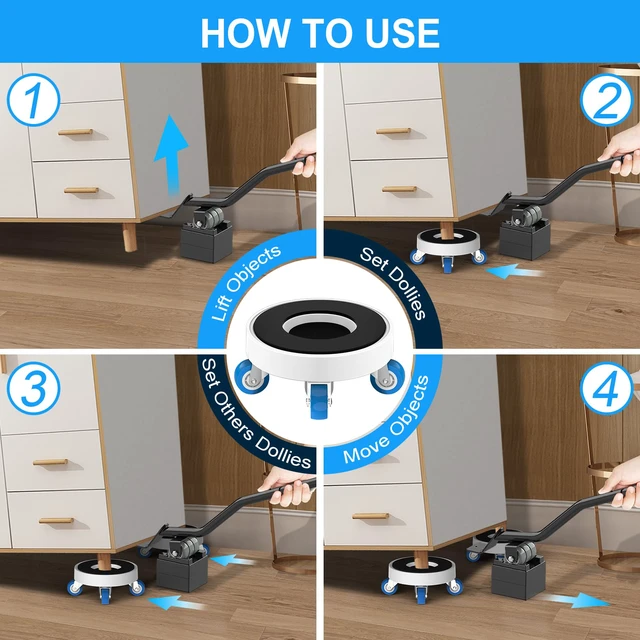 Alt view image 7 of 7 - New Upgrade Furniture Movers with Wheels: Deep Groove for More Secure Grip Furniture Sliders with 360° Rotatable Wheels - Moving Heavy Duty Sofa Bed on Hardwood Floors - Load Capacity Up to 750lb