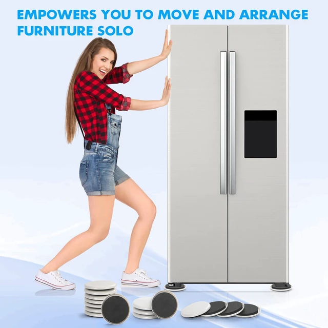 Alt view image 3 of 7 - 16-Pack Furniture Movers Sliders for Carpet & Hardwood Floors, Save 80% Effort Safely and Easily, The Glide Tool Set for Heavy Furniture and Appliances, Reusable Moving Pads (16 Plastic 3.5" Sliders)