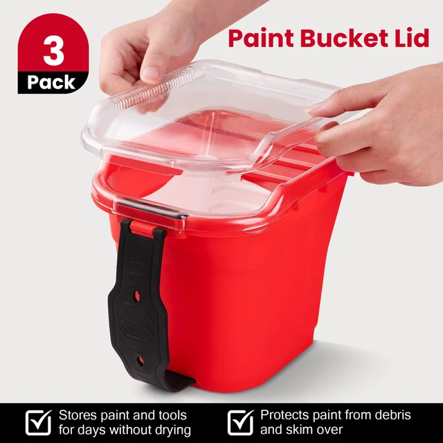 Alt view image 6 of 7 - Paint Roller 4 Inch, 14 Pack Small Paint Brush and Roller Kit 0.5 QT Paint Bucket Liner with Lid, Household Mini Rollers for Painting & DIY