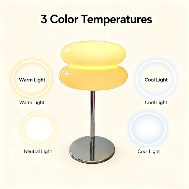 Alt view image 6 of 7 - Mushroom lamp, Bedroom Medieval Modern Bedside Table lamp for Night Stands, Vintage dimmable Small Lamps, Cute Cool Desk Lamps Home Room Aesthetic Decor for Living Room(Cream)