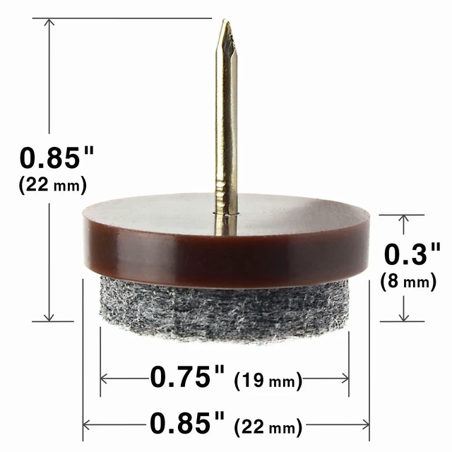 Alt view image 3 of 6 - Nail-on Felt Pads 40 PCS - 0.85" Felt Chair Pads Floor Protectors for Furniture Legs - Best Furniture Sliders for Hardwood Floors (22 mm)!
