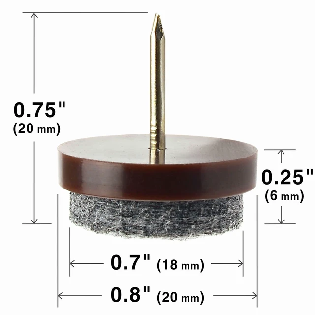 Alt view image 3 of 6 - Nail-on Felt Pads 40 PCS - 0.8" Felt Furniture Pads Felt Chair Pads for Hardwood Floors - Floor Protectors for Furniture Legs - Furniture Sliders for Hardwood Floors (20mm)!