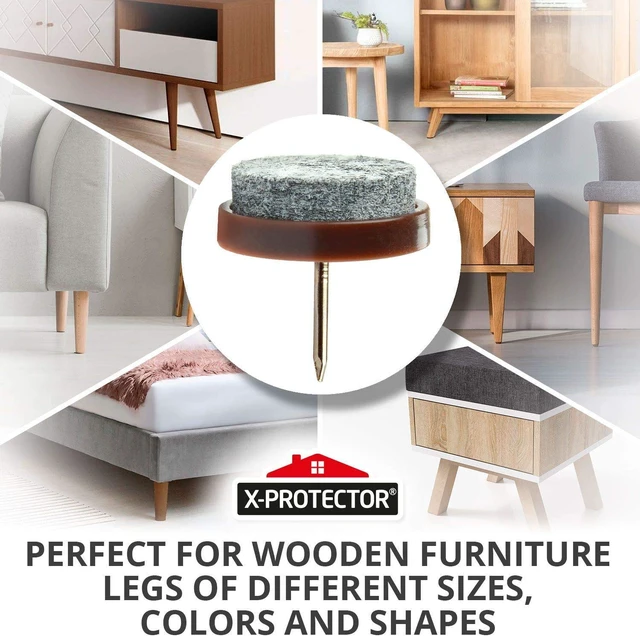 Alt view image 2 of 6 - Nail-on Felt Pads 40 PCS - 0.8" Felt Furniture Pads Felt Chair Pads for Hardwood Floors - Floor Protectors for Furniture Legs - Furniture Sliders for Hardwood Floors (20mm)!