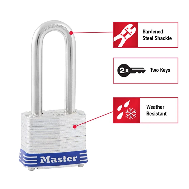 Alt view image 2 of 7 - 3DLH Outdoor Padlock with Key, 1 Pack