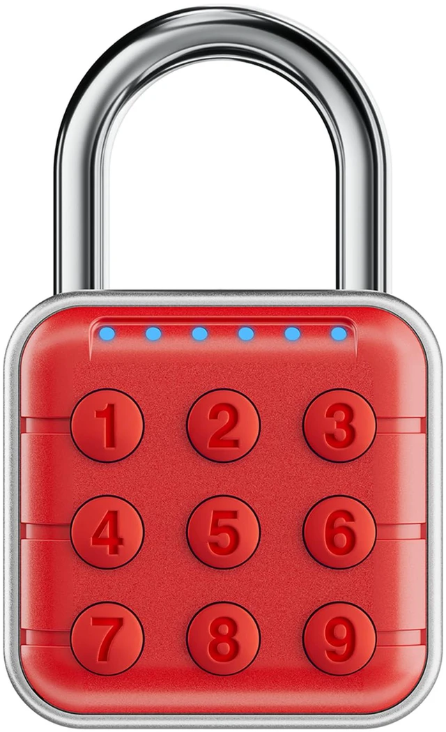 Main image of Locker Lock, 6-Digit Keypad Combination Lock for Gym Lockers Digital Push-Button Padlock, LED Feedback & Zinc Alloy for School Lockers, Employee Lockers and Office Cabinets, 2.95 Inch