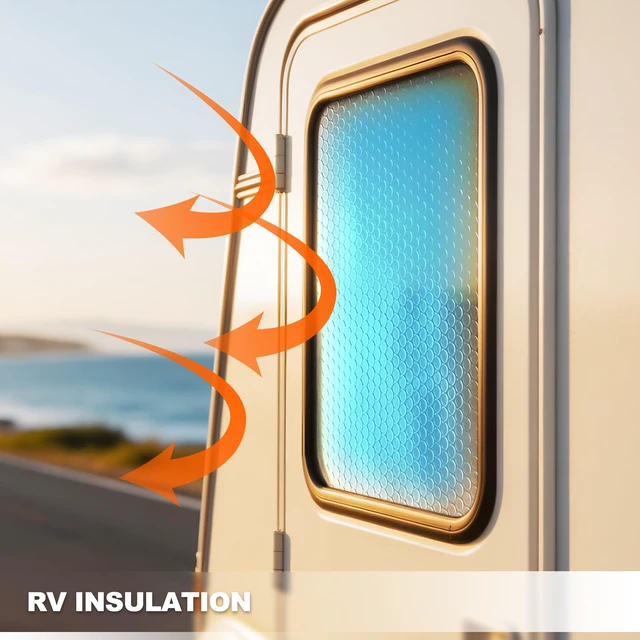 Alt view image 7 of 7 - Bubble Reflective Insulation Roll to Window Insulation for Winter, Double Side Aluminum Bubble Foil Insulation Roll for Keep Heat,59"x 99" Thermal Insulation Shield,RV Window Insulation