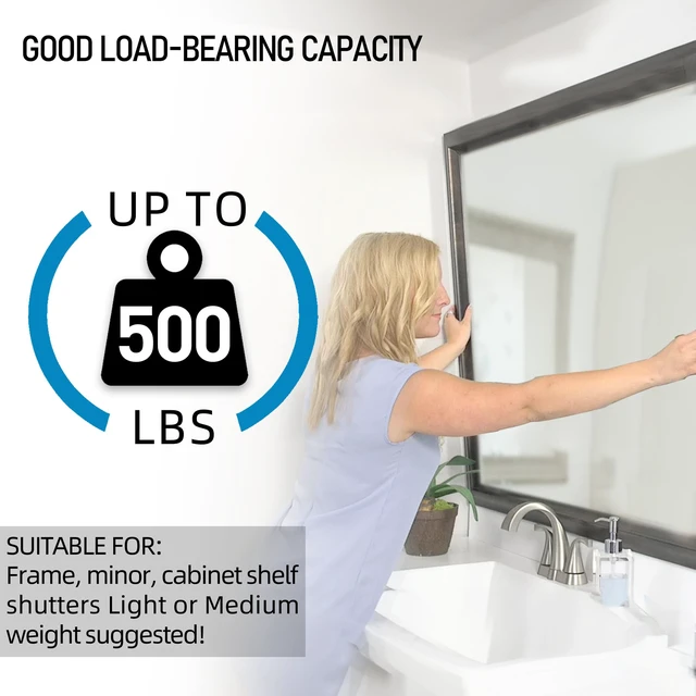 Alt view image 4 of 7 - (41 inch) French Cleat Hanger Heavy Duty 500 Lbs Load, 2 Pairs Aluminum Z Clips French Cleats, Interlocking Wall Mount Bracket Hardware Kit for Mirrors, Picture, Shelf, Headboard, Art, Frames