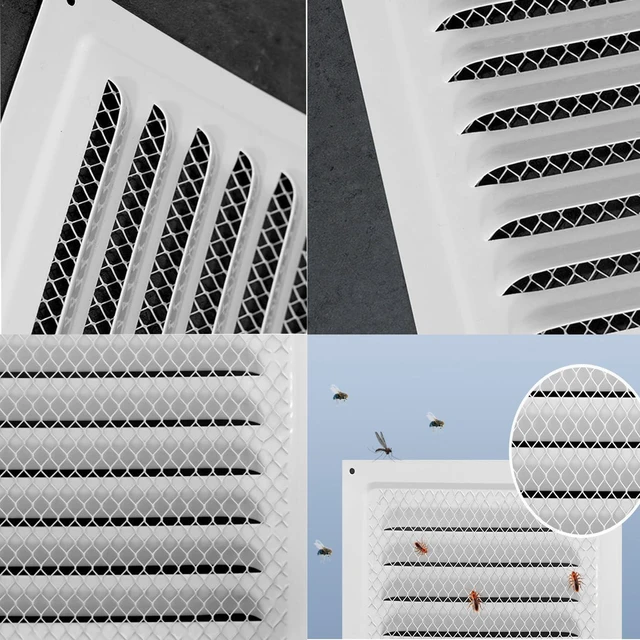 Alt view image 3 of 7 - 2pcs Attic Vent Soffit Vent Aluminum Wall Vent Metal Shed Vent Square Vent Louver Vent Grille with Built-in Insect Screen for Exterior Door House Attic Garage Ceiling (White 12" x 12"-2 Pack)