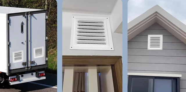 Alt view image 6 of 7 - 2pcs Attic Vent Soffit Vent Aluminum Wall Vent Metal Shed Vent Square Vent Louver Vent Grille with Built-in Insect Screen for Exterior Door House Attic Garage Ceiling (White 12" x 12"-2 Pack)