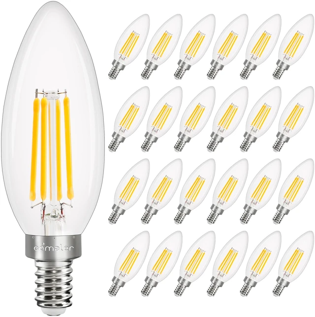Main image of 24 Pack E12 Chandelier LED Bulbs 40W Equivalent 3000K Soft White Dimmable Candelabra Type B Light Bulb Small Base for Chandelier, CRI85+ 120V, 400LM, 4W LED B11 for Candle Light Bulb